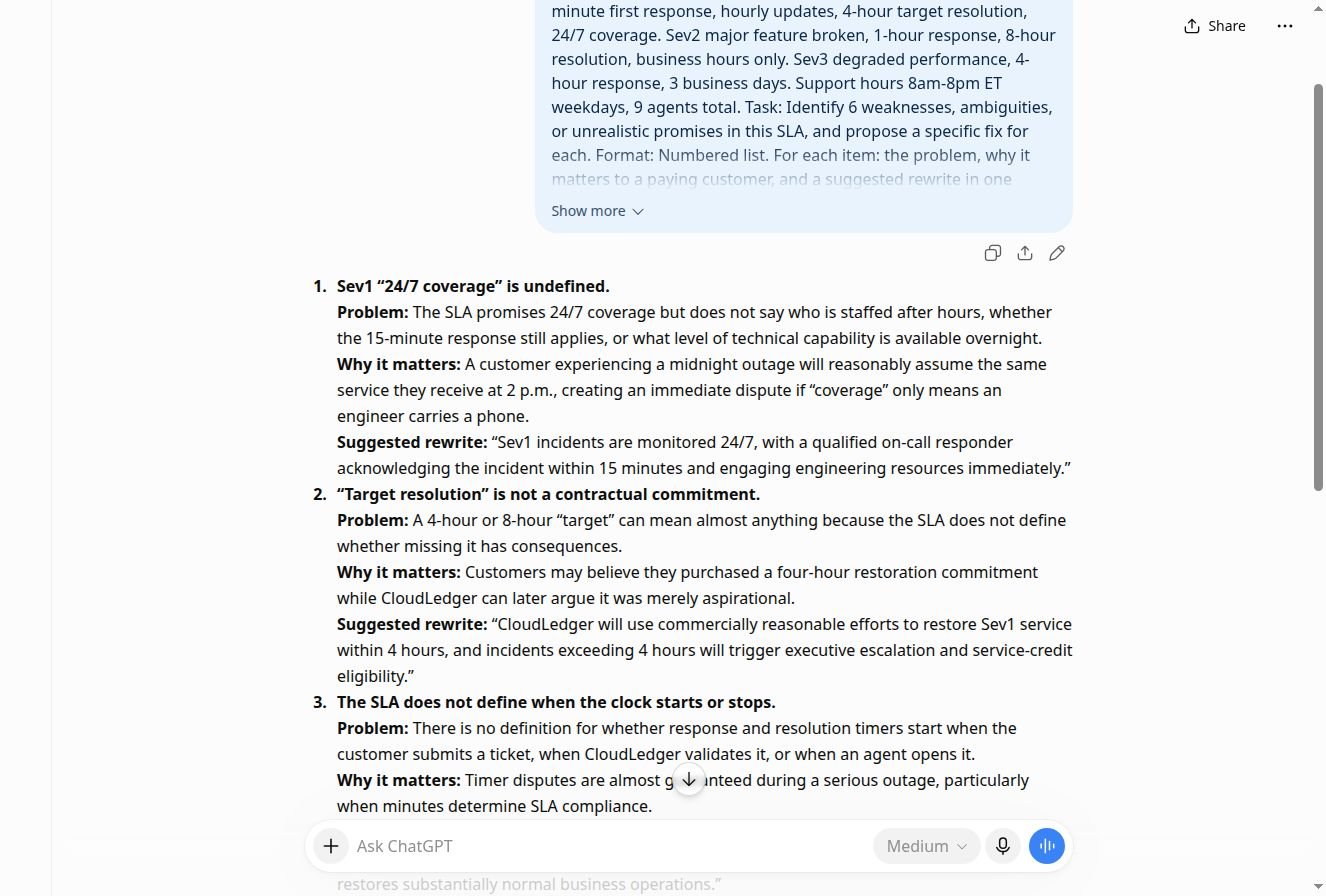Real chatbot response for lab 4