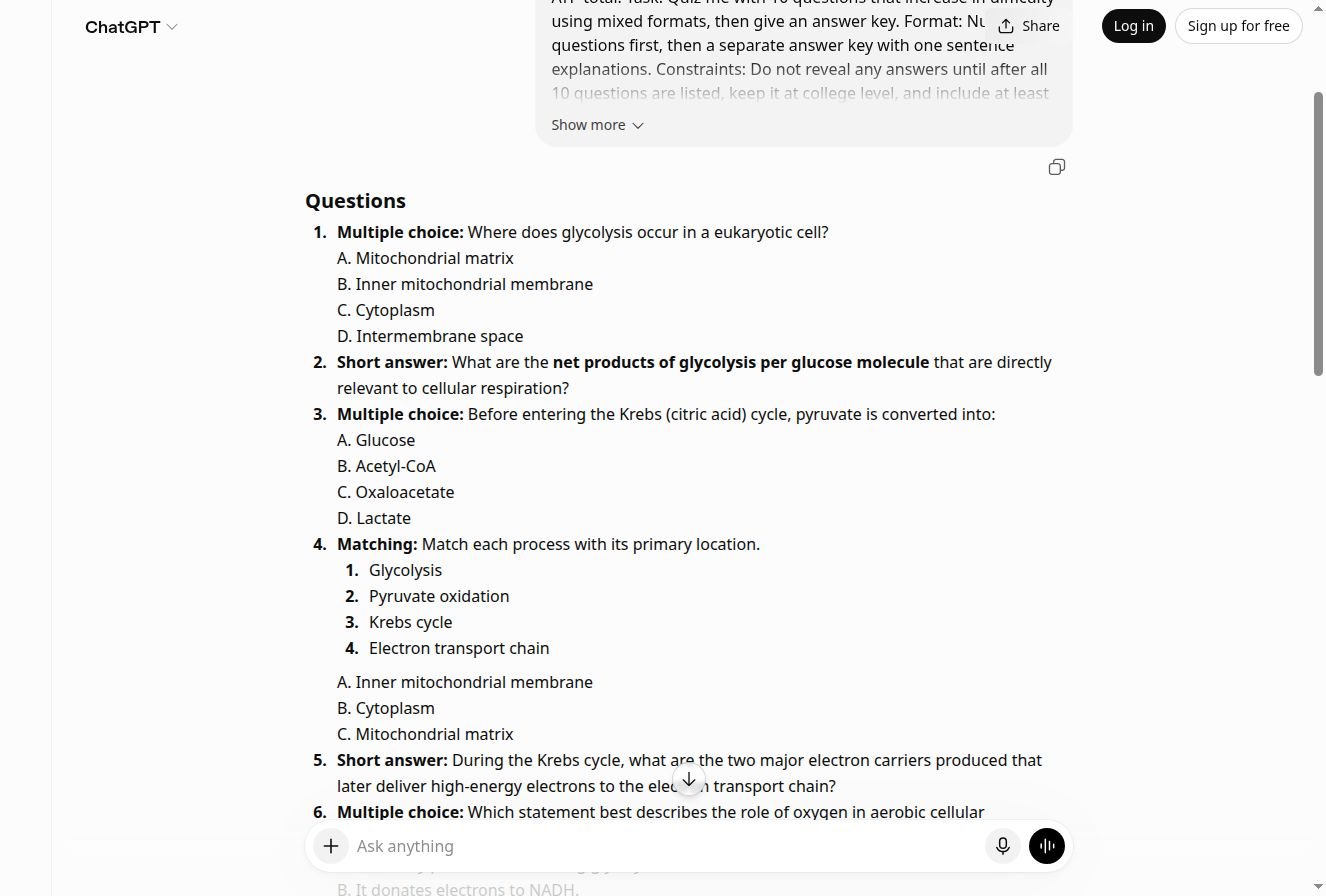 Real chatbot response for lab 3