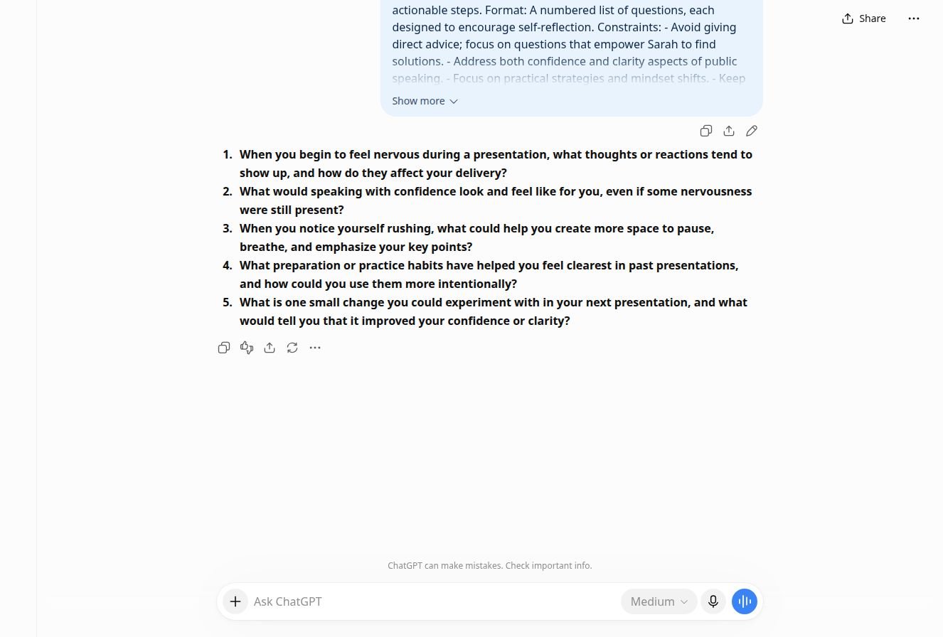 Real chatbot response for lab 3