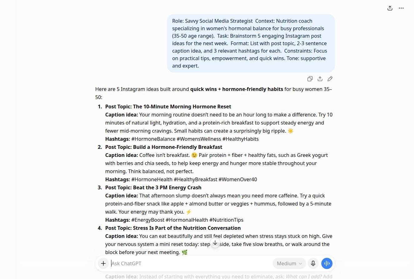Real chatbot response for lab 3