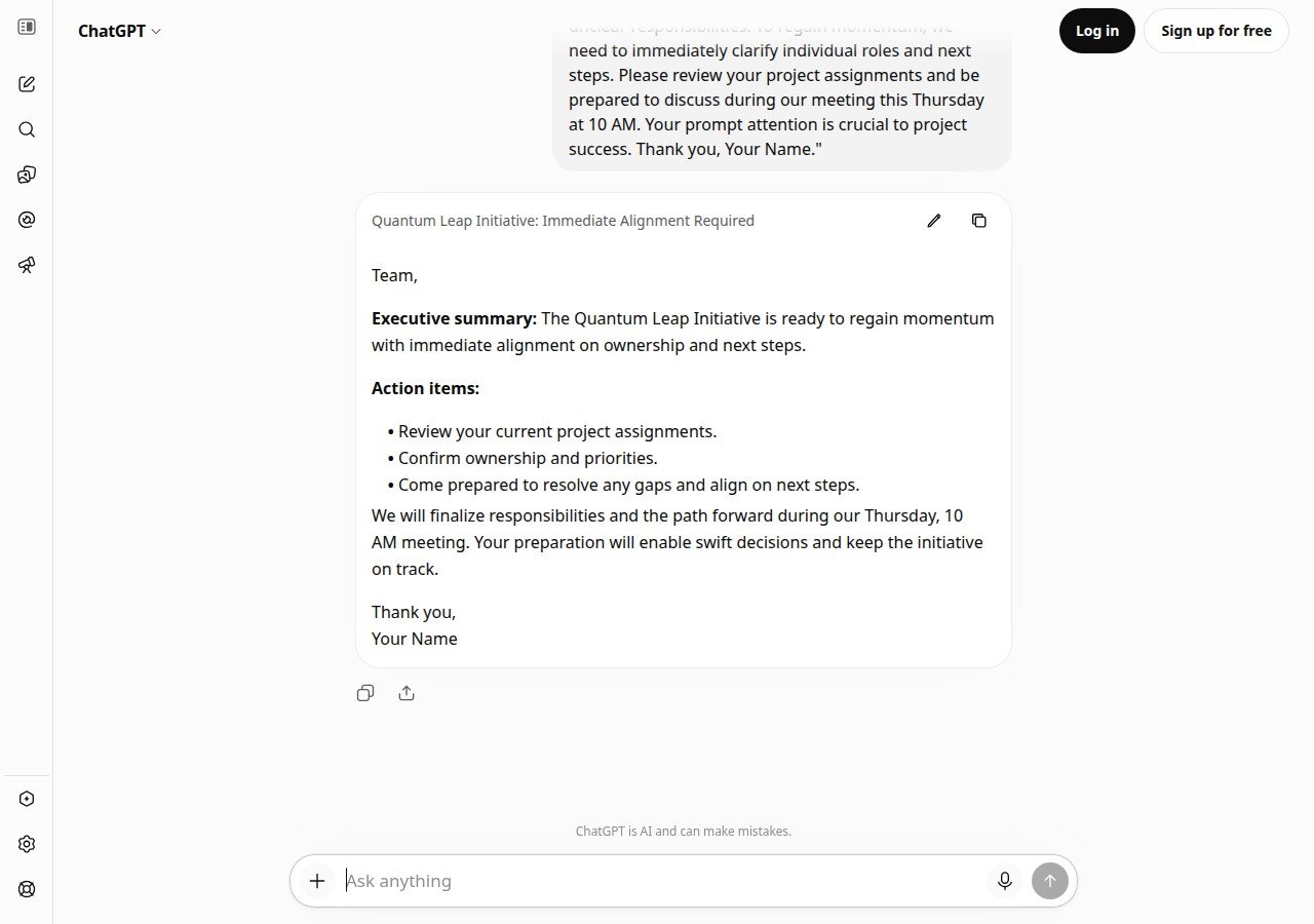 Real chatbot response for lab 2