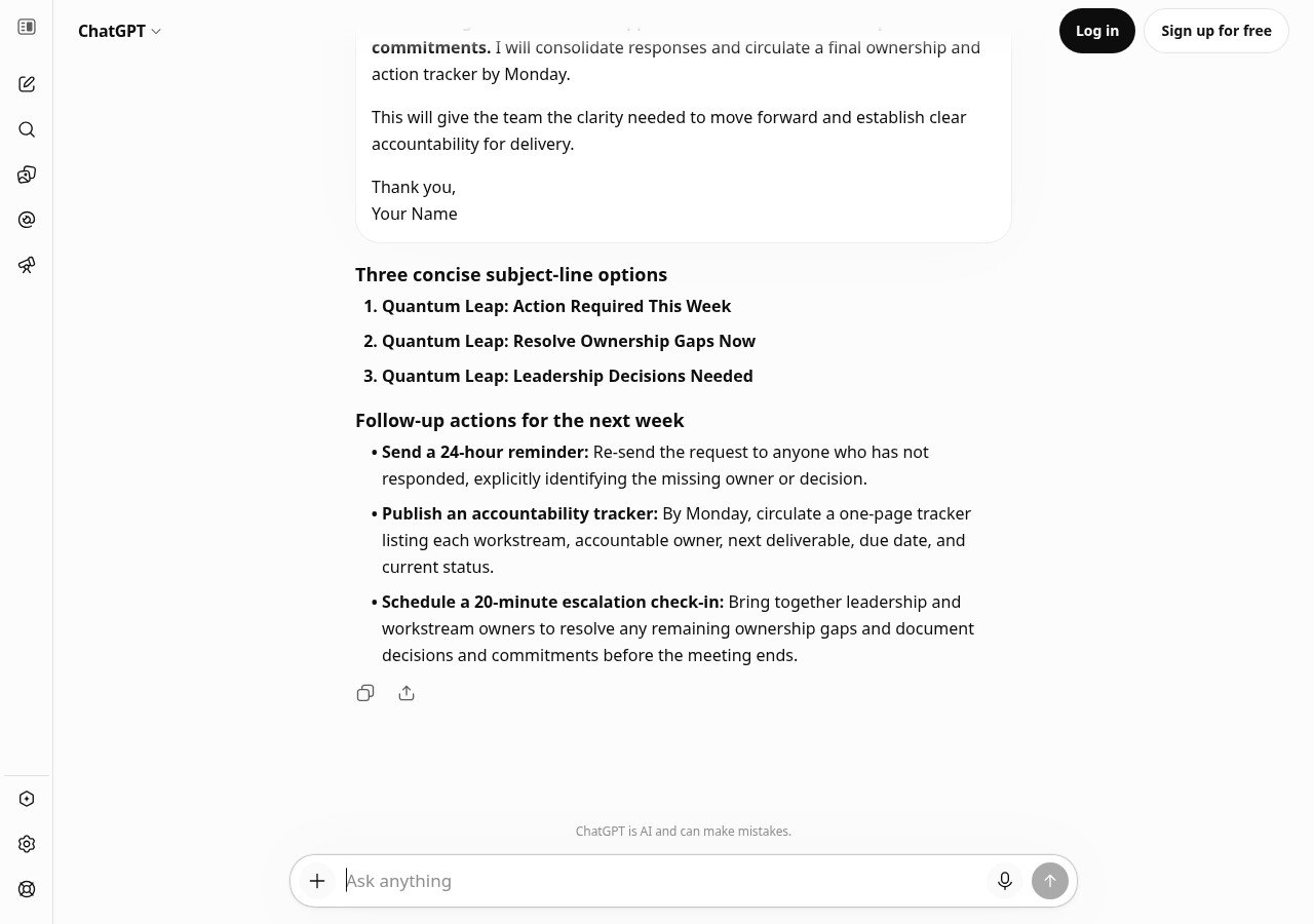 Real chatbot response for lab 3