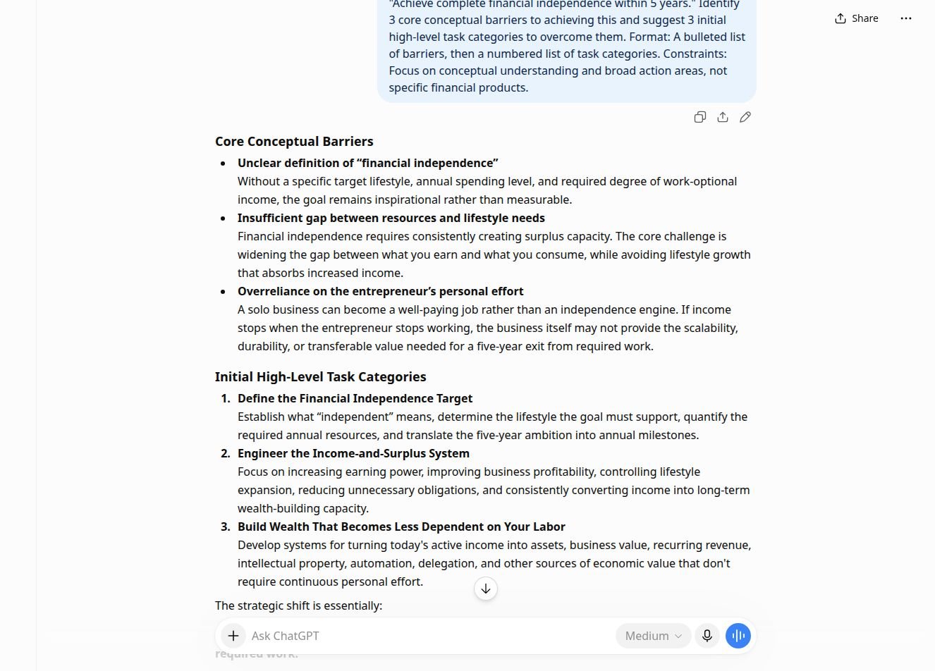Real chatbot response for lab 1