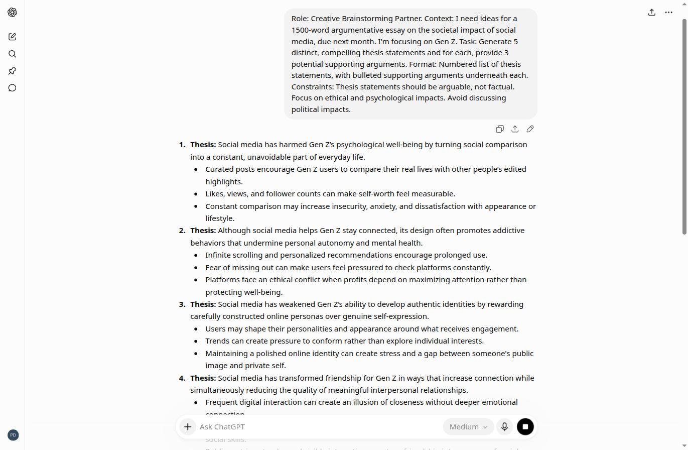 Real chatbot response for lab 2