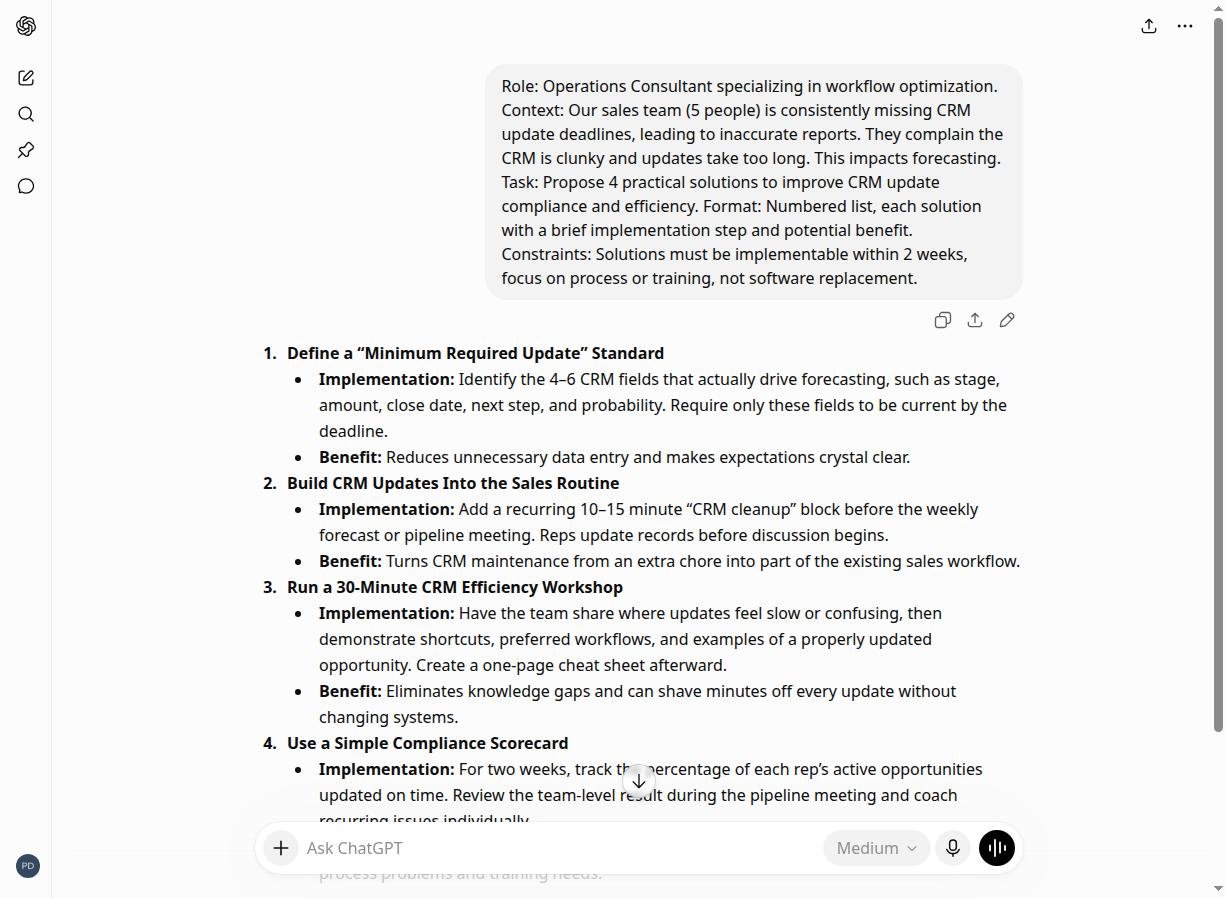 Real chatbot response for lab 4